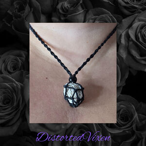 Desert Rose Crystal Necklace – Adjustable Macramé Pouch – Protection & Clarity